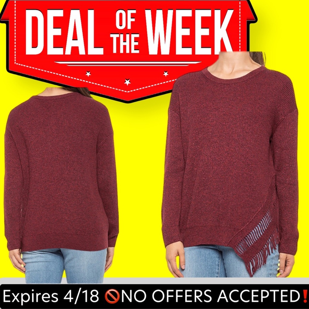 🔥🆕 Nic + Zoe Fringe Times Sweater crimson size large